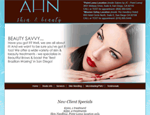 Tablet Screenshot of ahn-skinandbeauty.com